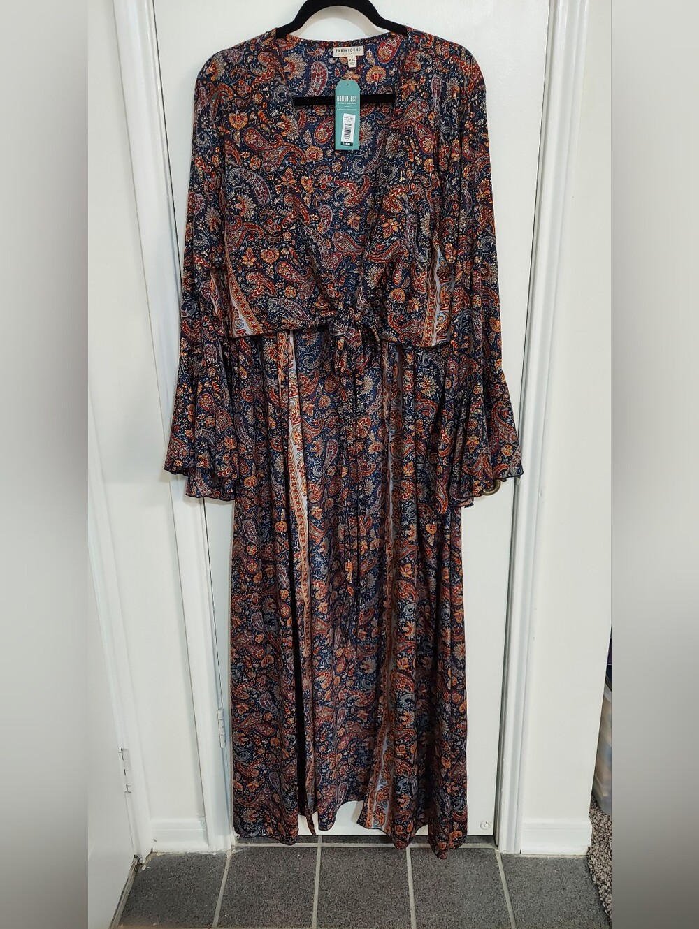 NWT Tall Girl Paisley Print Kimono/Duster